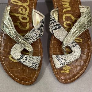 Sam Edelman sandals metallic snakeskin